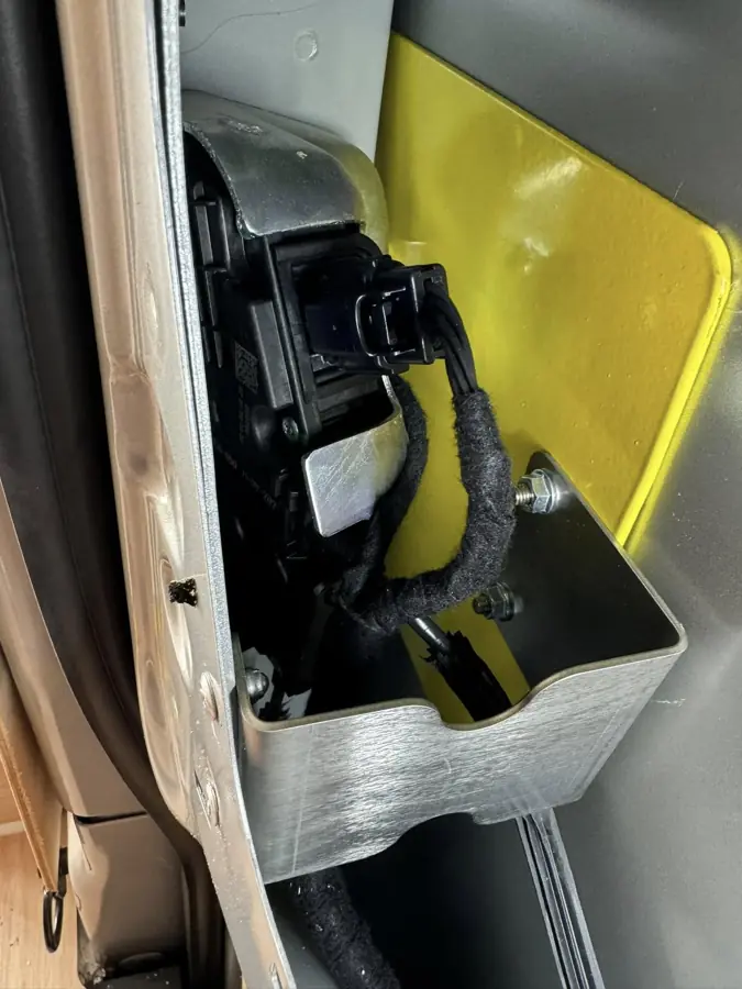 Lock-area shield installed inside the door
